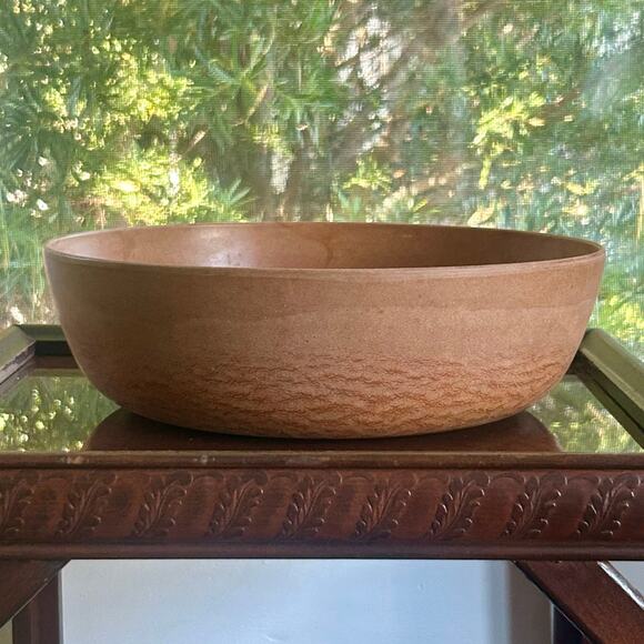 Vintage Fillinger’s Pressed Agatized Wood Salad Bowl 11.5” Sheboygan Wisconsin - Picture 7 of 12